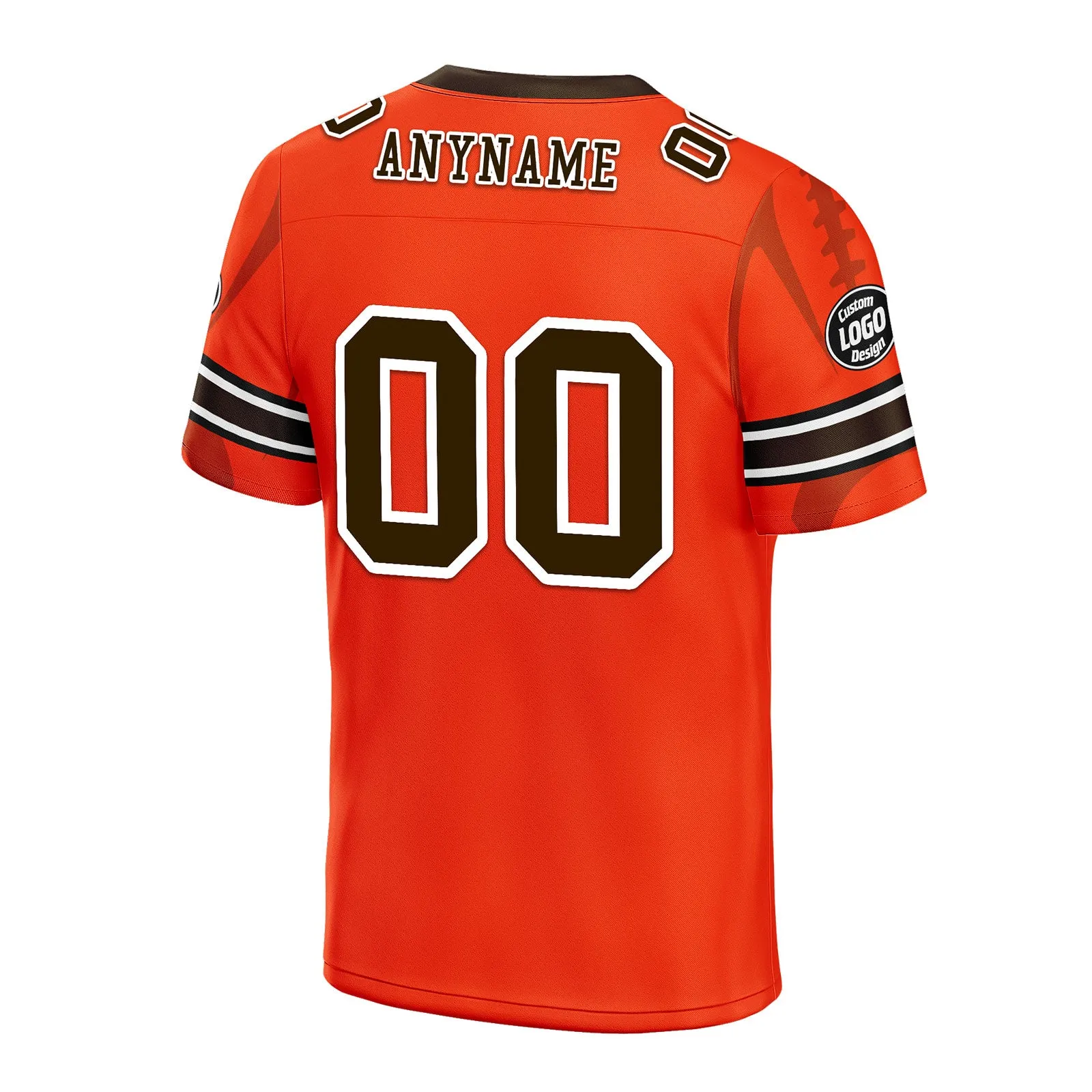 Custom Orange Cleveland Football Jersey and Sports Shoes Combo Offer Personalized Combo ZH-D025008-11