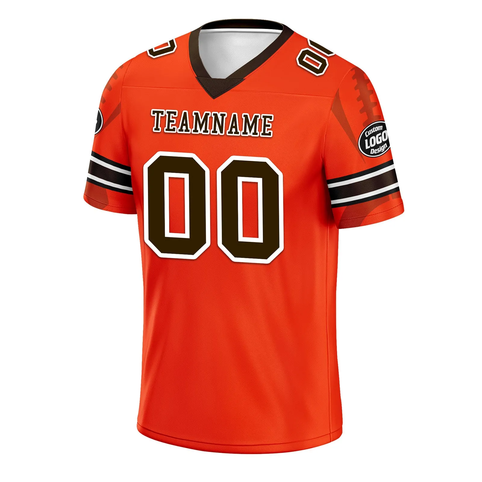 Custom Orange Cleveland Football Jersey and Sports Shoes Combo Offer Personalized Combo ZH-D025008-11