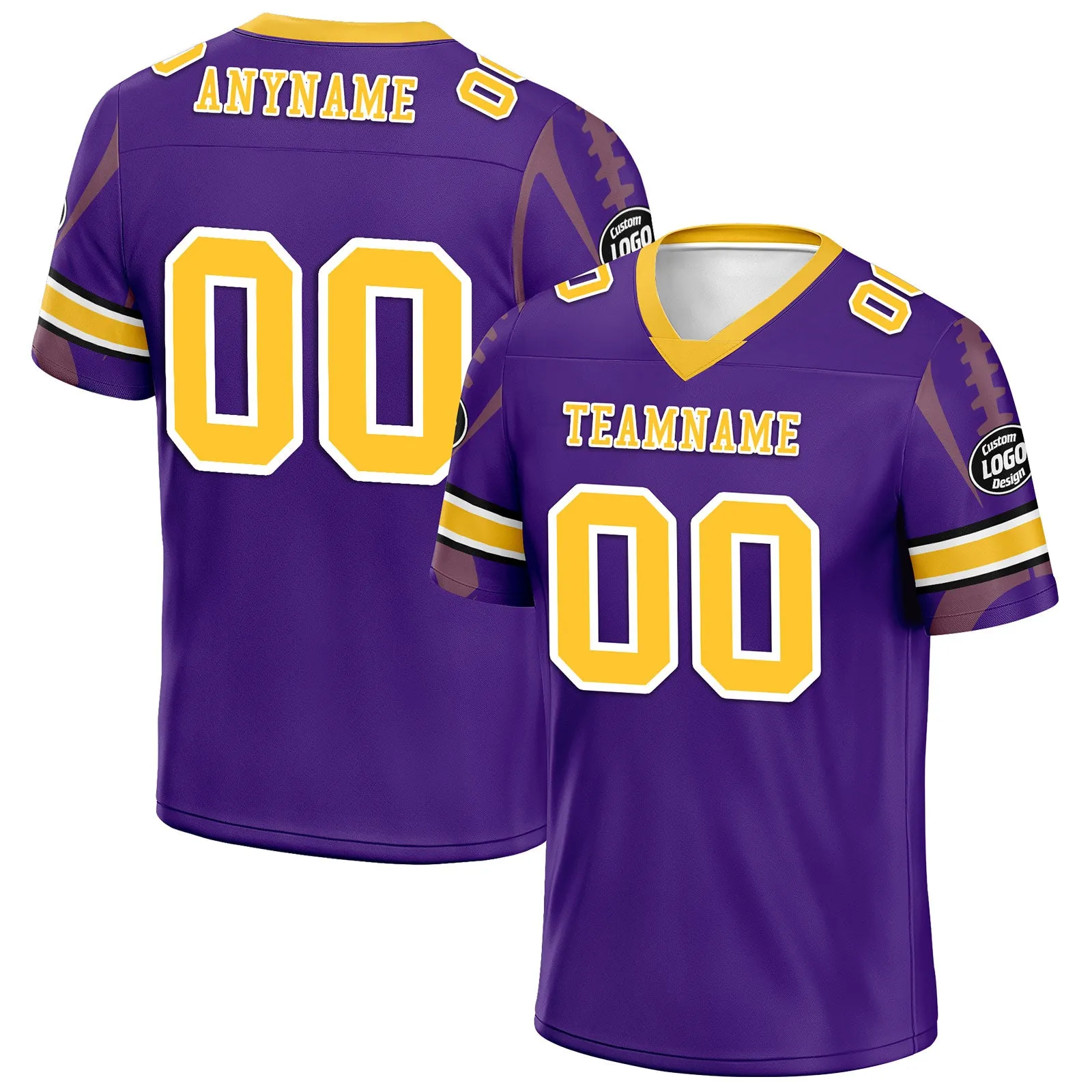 Custom Purple Minnesota Football Jersey and Sports Shoes Combo Offer Personalized Combo ZH-D025008-15