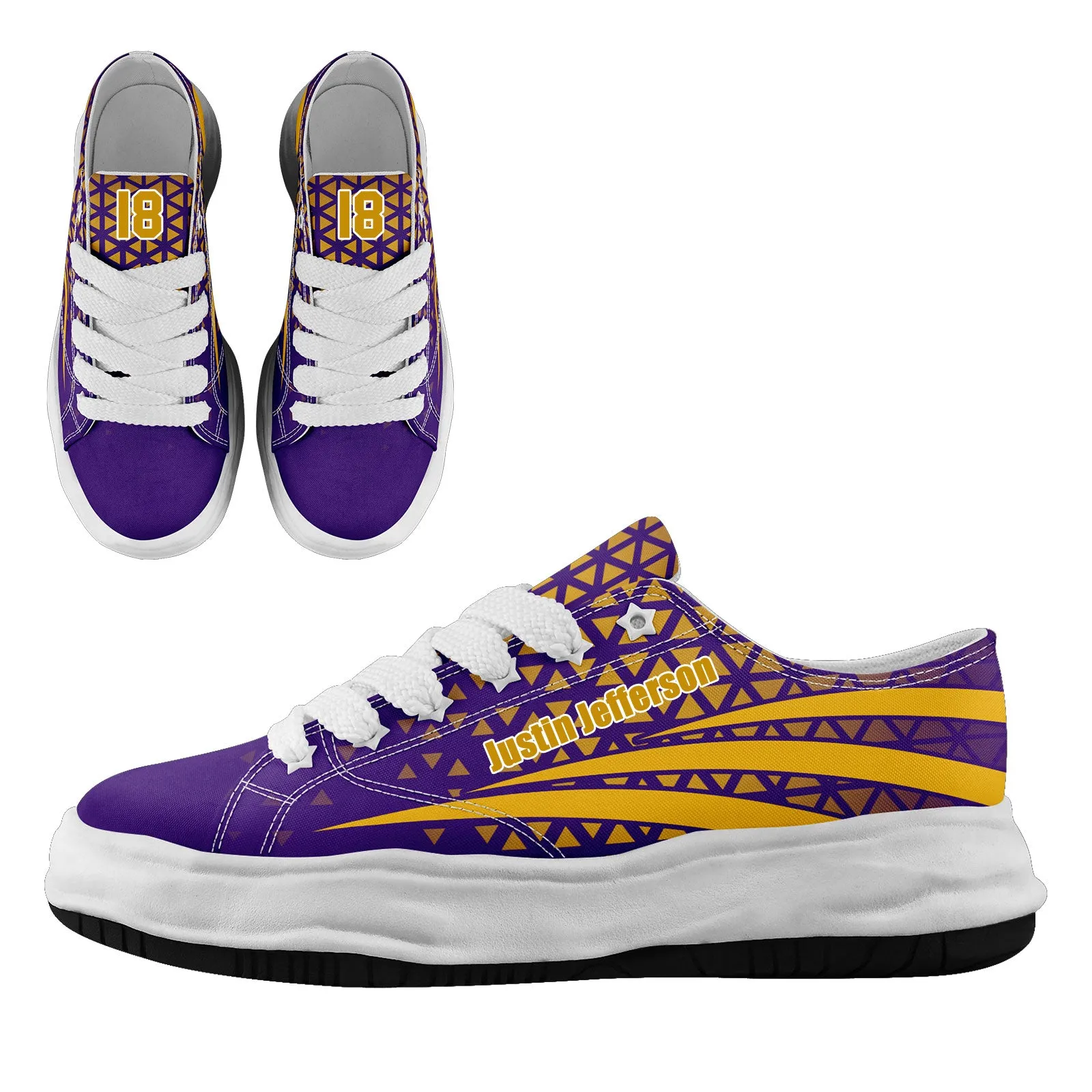 Custom Purple White Minnesota Football Jersey and Sports Shoes Combo Offer Personalized Combo ZH-D023031-17