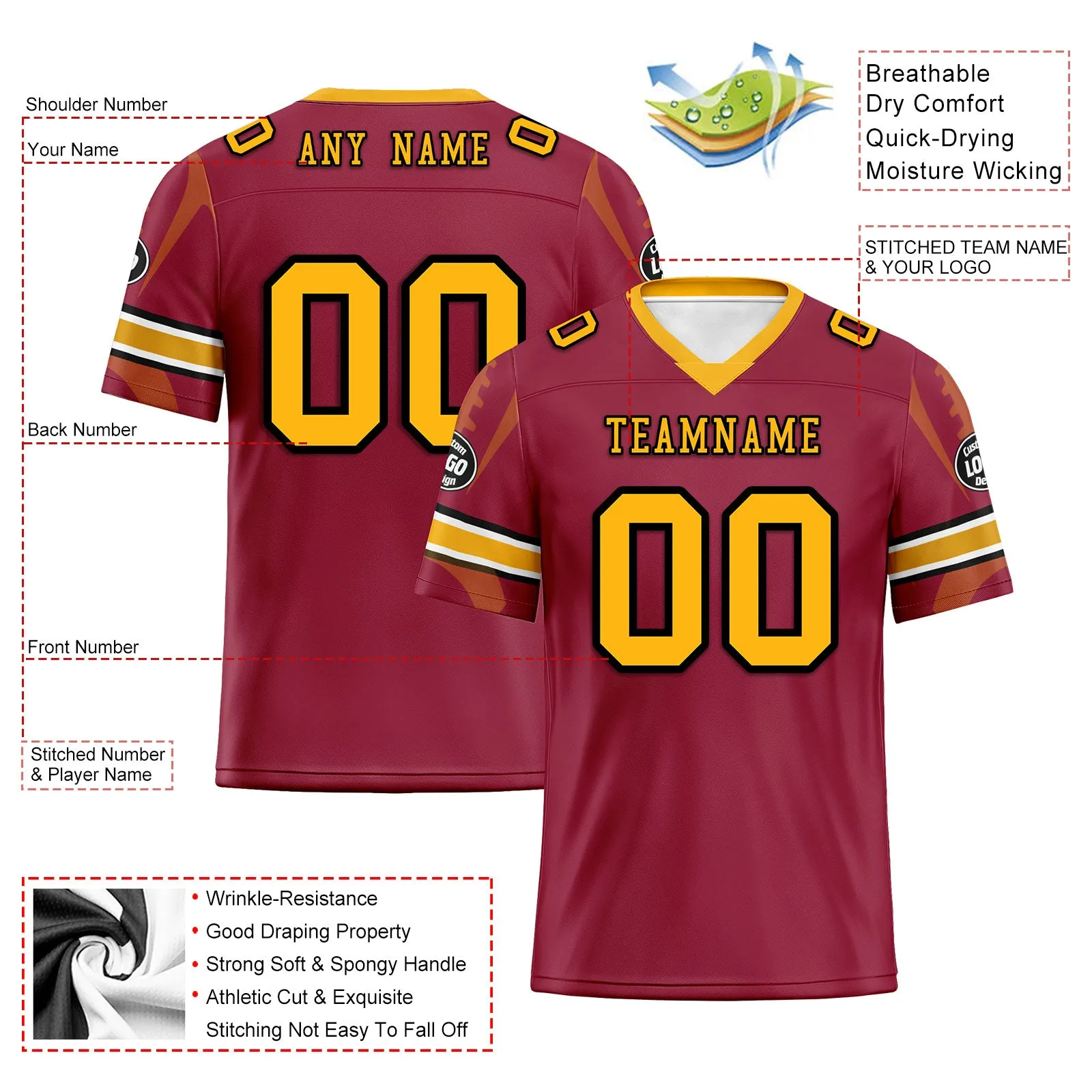 Custom Red Arizona Football Jersey and Sports Shoes Combo Offer Personalized Combo ZH-D025008-1