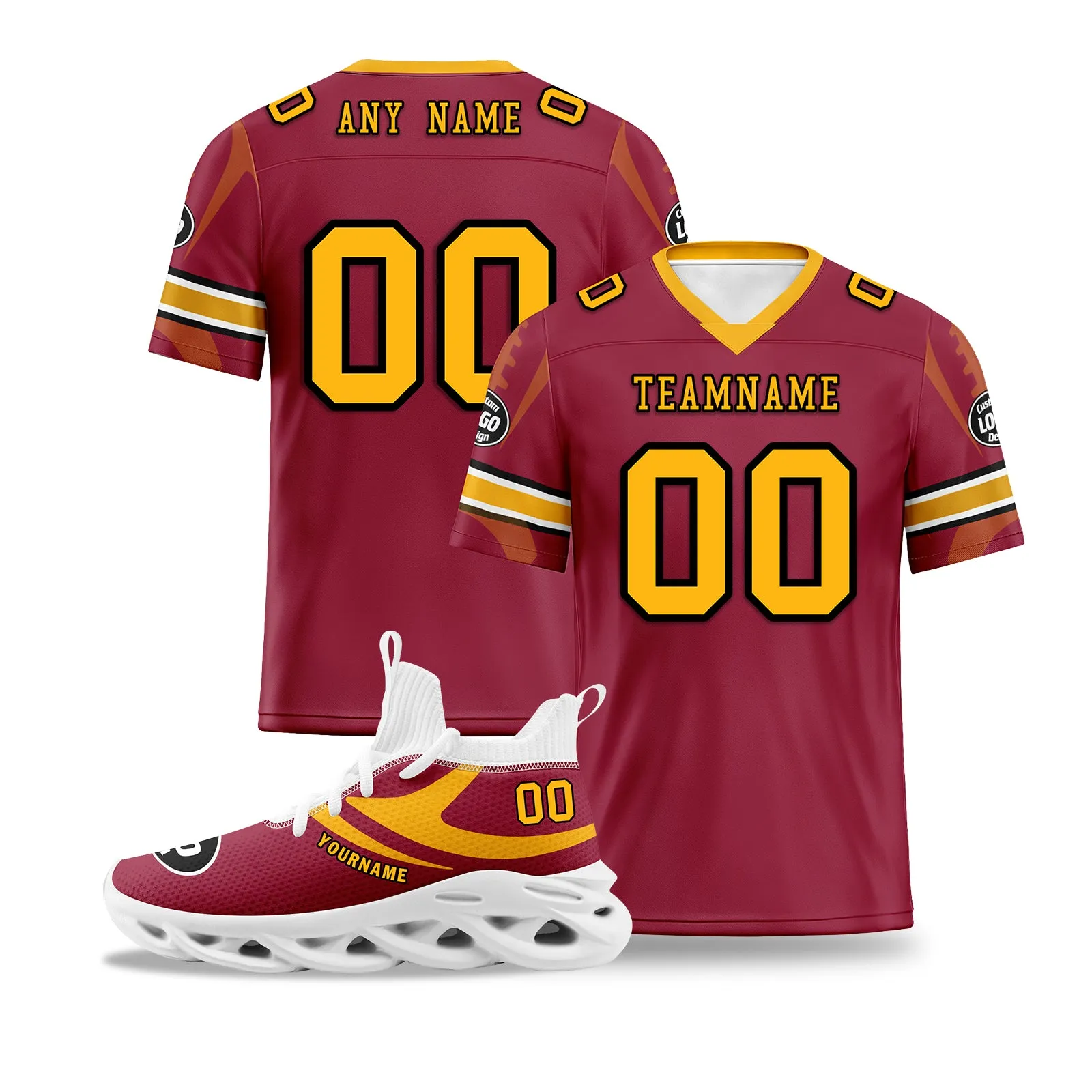 Custom Red Arizona Football Jersey and Sports Shoes Combo Offer Personalized Combo ZH-D025008-1