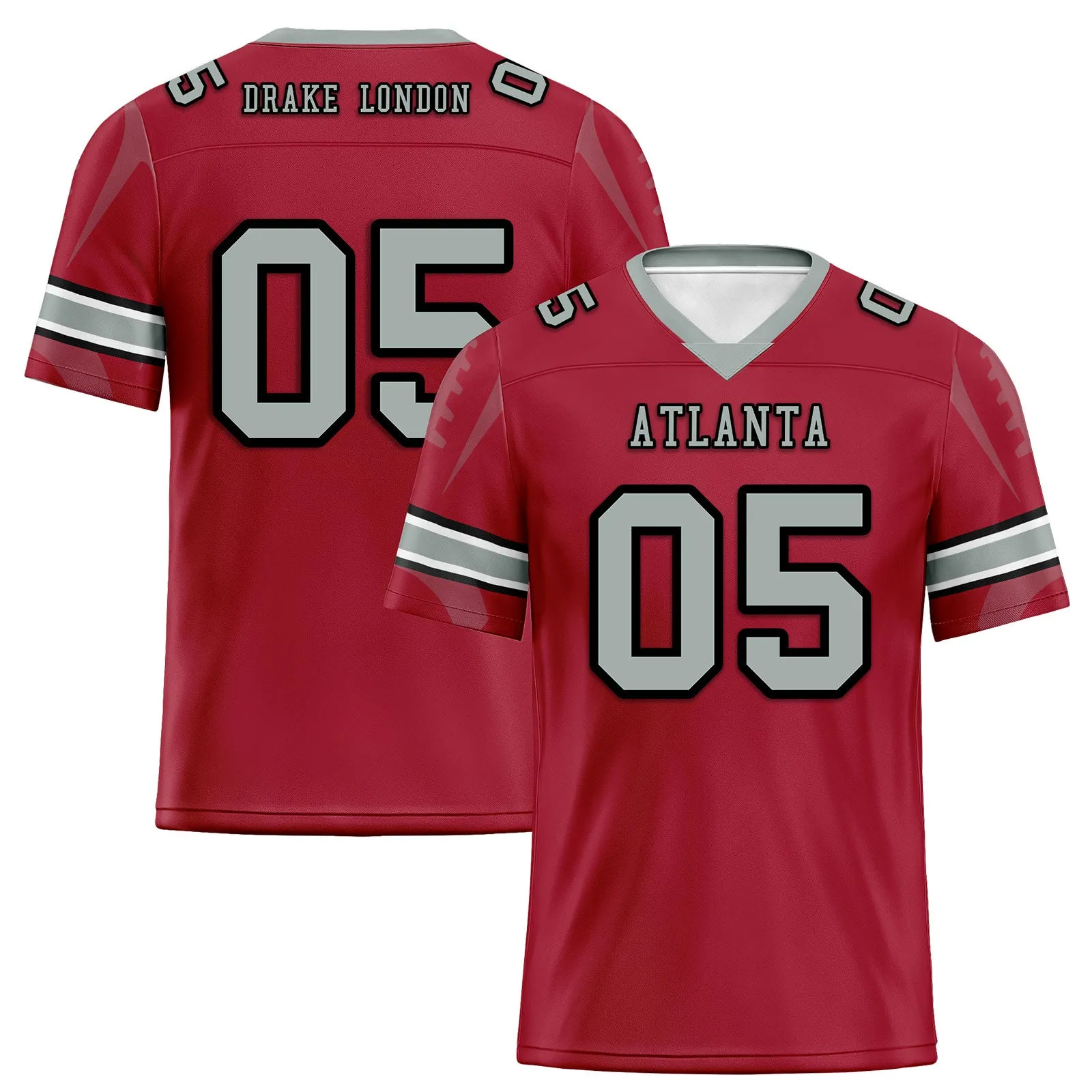 Custom Red Atlanta Football Jersey and Sports Shoes Combo Offer Personalized Combo ZH-D025008-2