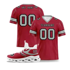 Custom Red Atlanta Football Jersey and Sports Shoes Combo Offer Personalized Combo ZH-D025008-2