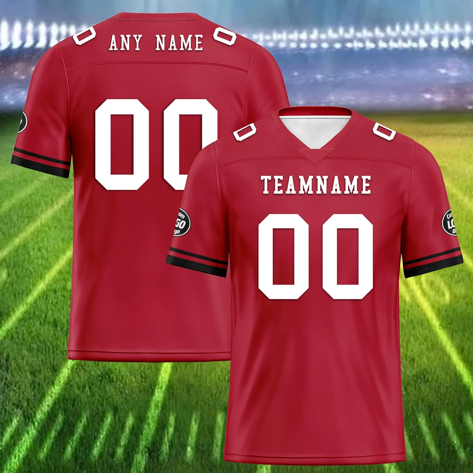 Custom Red Black Tampa Bay Football Jersey and Firesoul Sports Shoes Combo Offer Personalized Combo ZH-D020273-29