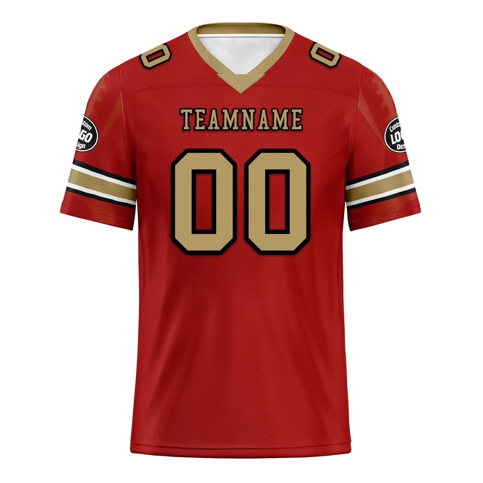 Custom Red San Francisco Football Jersey and Sports Shoes Combo Offer Personalized Combo ZH-D025008-22