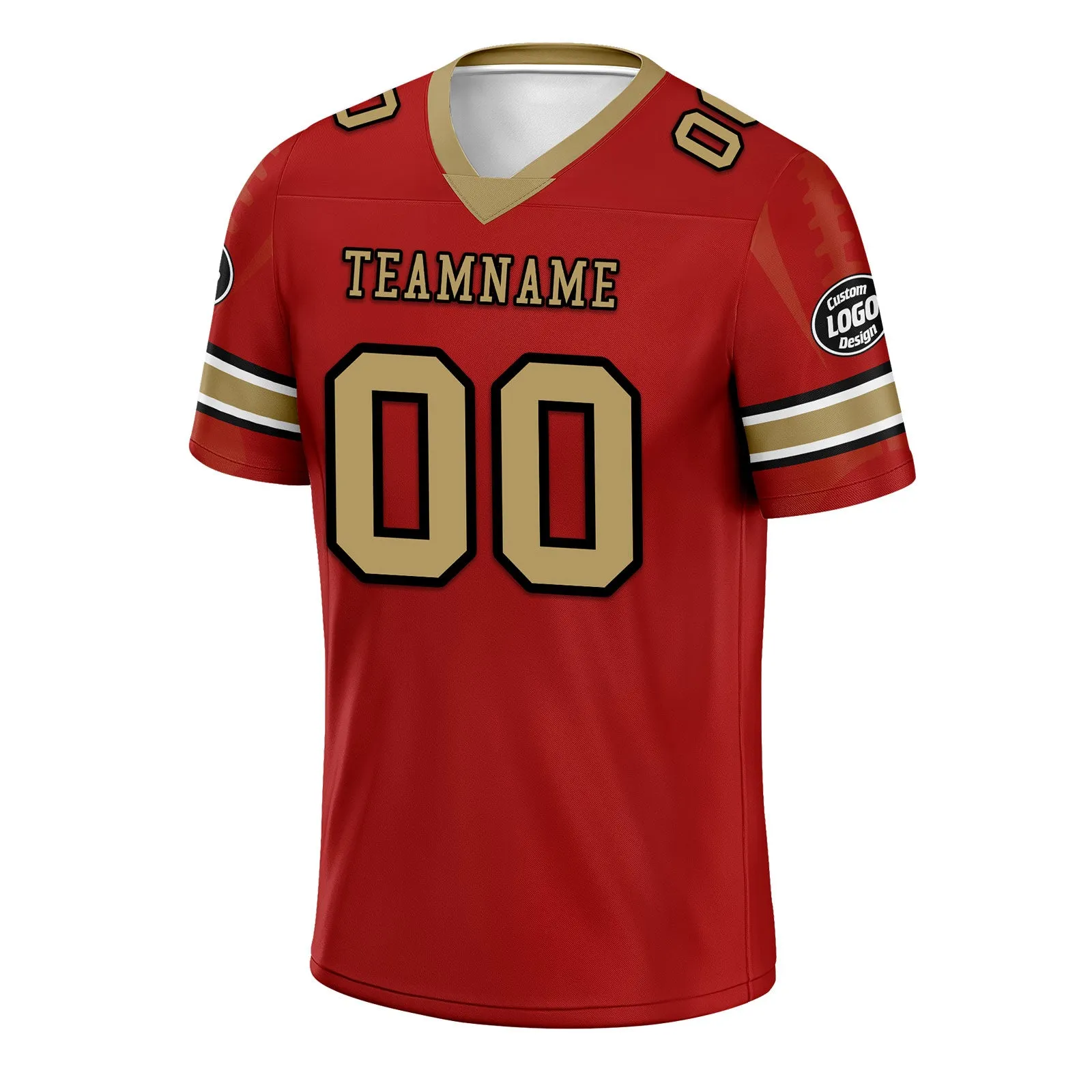 Custom Red San Francisco Football Jersey and Sports Shoes Combo Offer Personalized Combo ZH-D025008-22