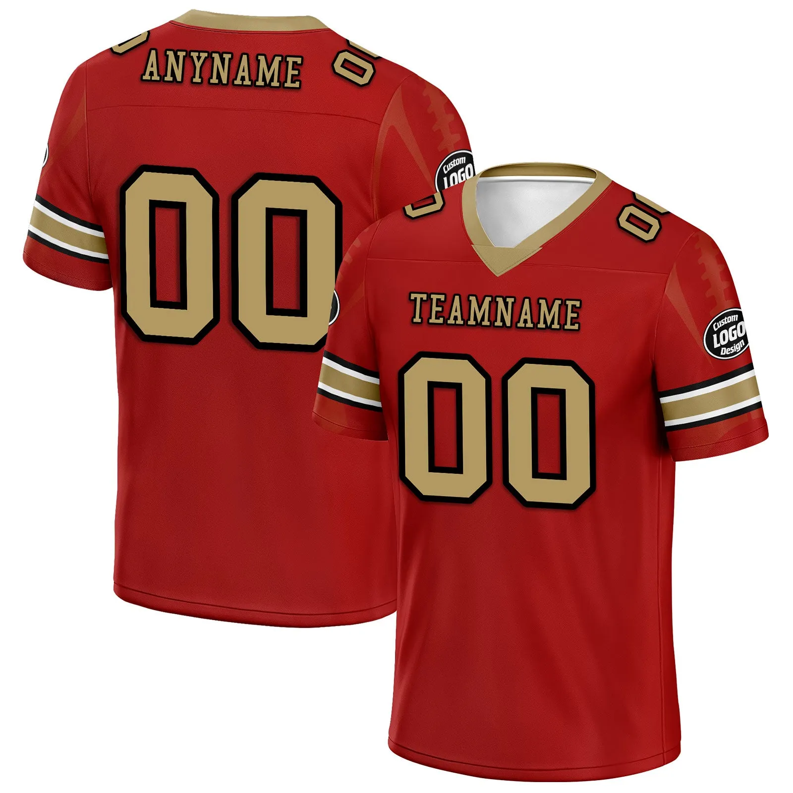 Custom Red San Francisco Football Jersey and Sports Shoes Combo Offer Personalized Combo ZH-D025008-22