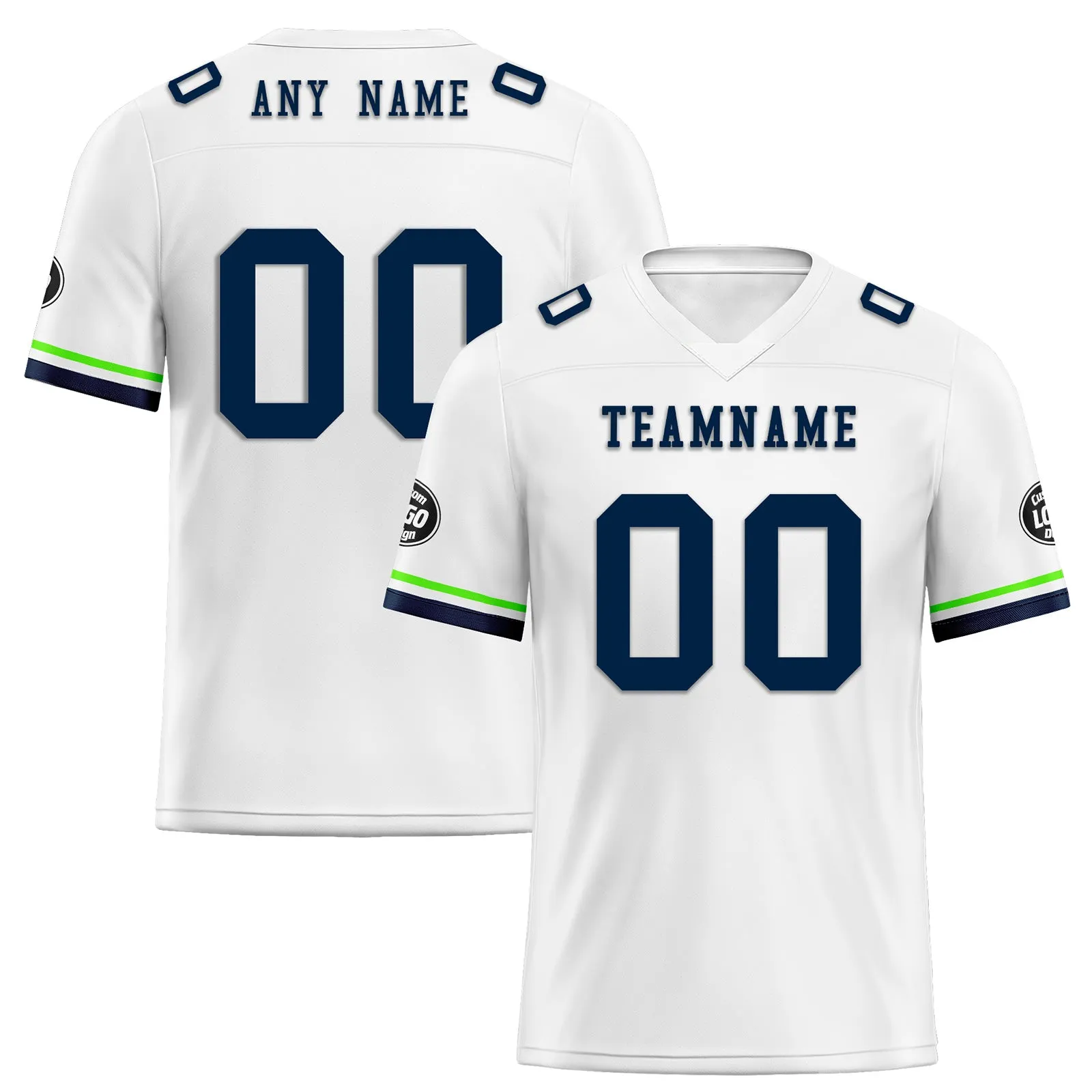 Custom White Blue Green Seattle Football Jersey and Firesoul Sports Shoes Combo Offer Personalized Combo ZH-D020273-27