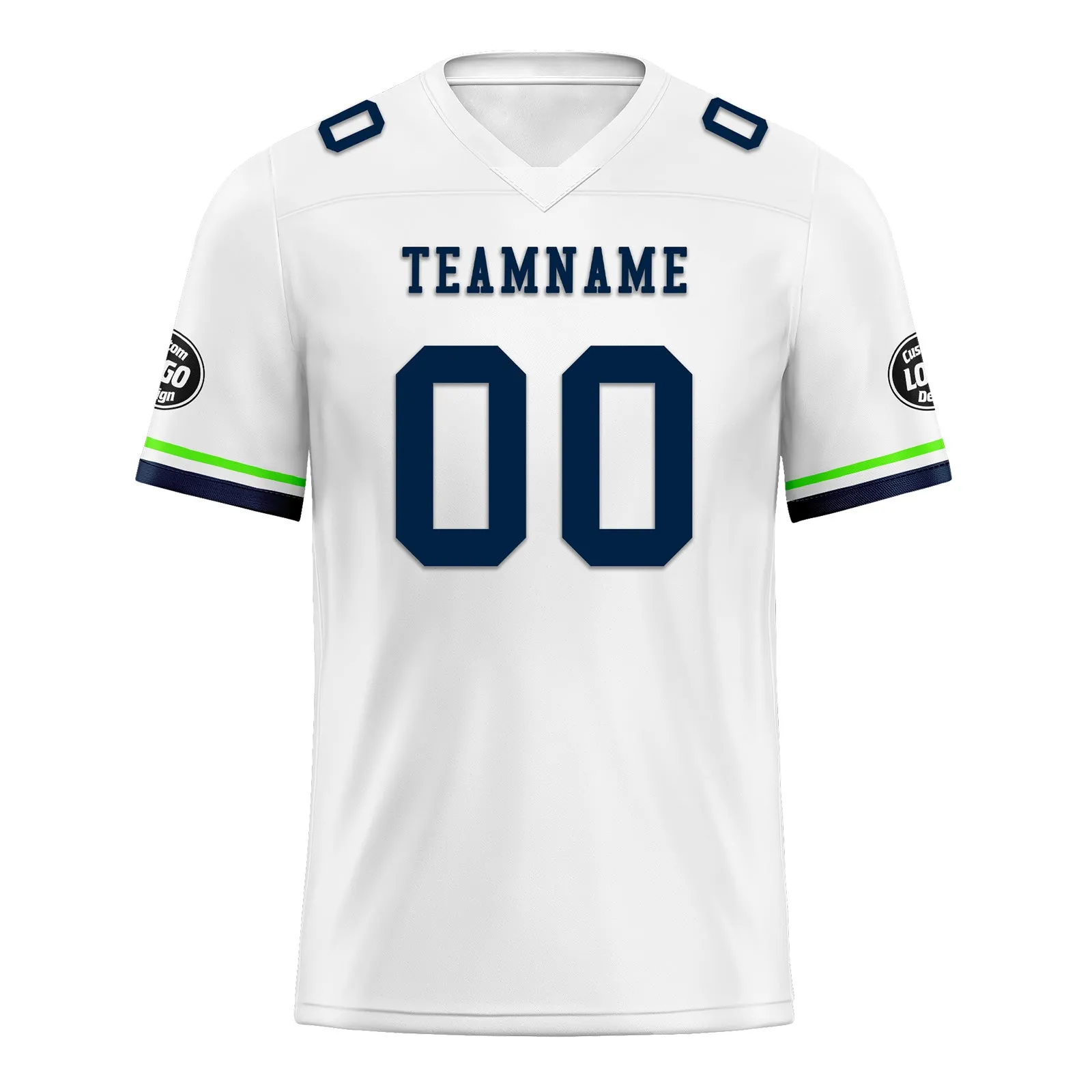 Custom White Blue Green Seattle Football Jersey and Firesoul Sports Shoes Combo Offer Personalized Combo ZH-D020273-27