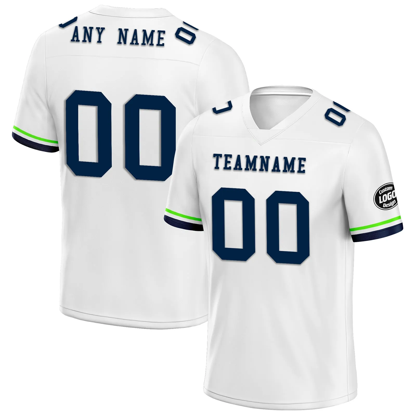 Custom White Blue Green Seattle Football Jersey and Firesoul Sports Shoes Combo Offer Personalized Combo ZH-D020273-27