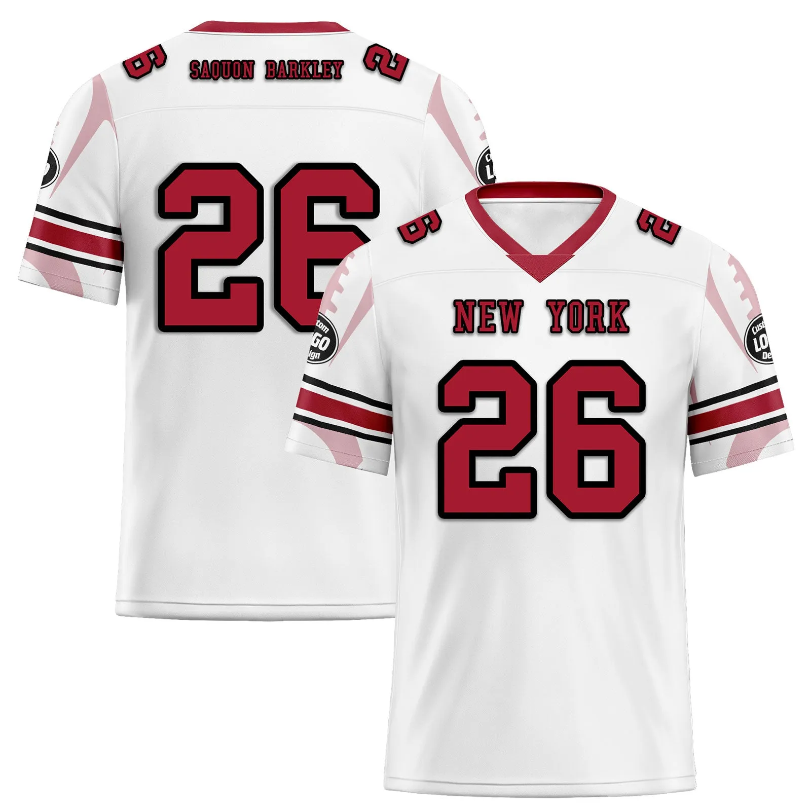 Custom White New York Football Jersey and Sports Shoes Combo Offer Personalized Combo ZH-D025008-20