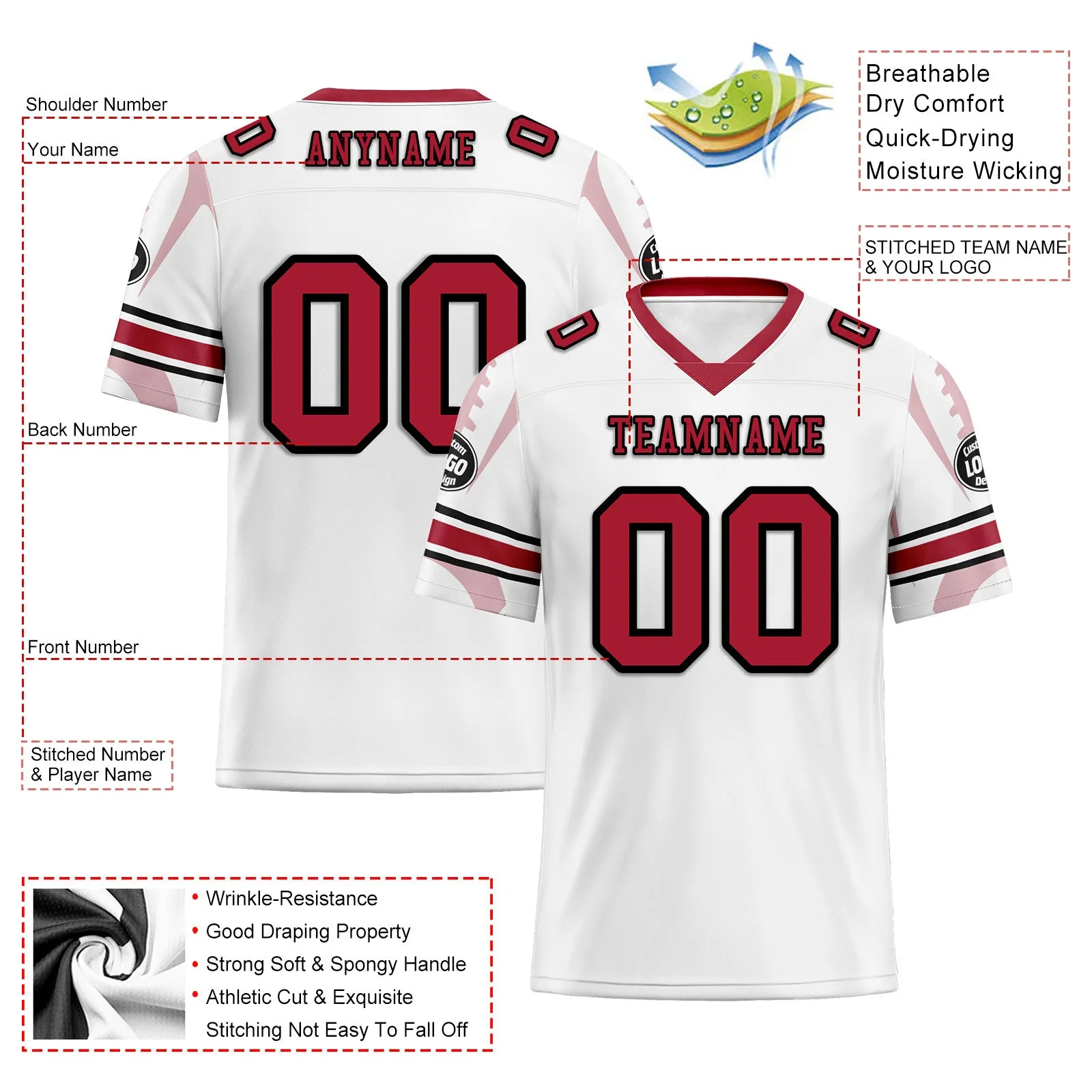 Custom White New York Football Jersey and Sports Shoes Combo Offer Personalized Combo ZH-D025008-20