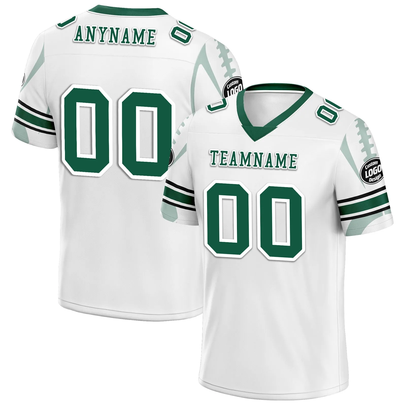 Custom White New York Football Jersey and Sports Shoes Combo Offer Personalized Combo ZH-D025008-30