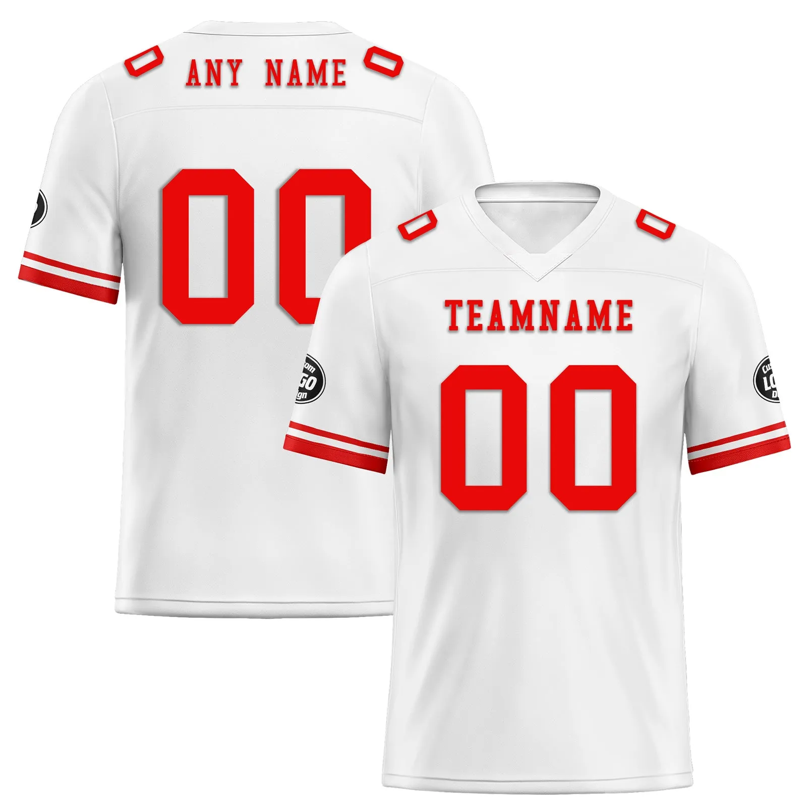 Custom White Red New York Football Jersey and Firesoul Sports Shoes Combo Offer Personalized Combo ZH-D020273-21