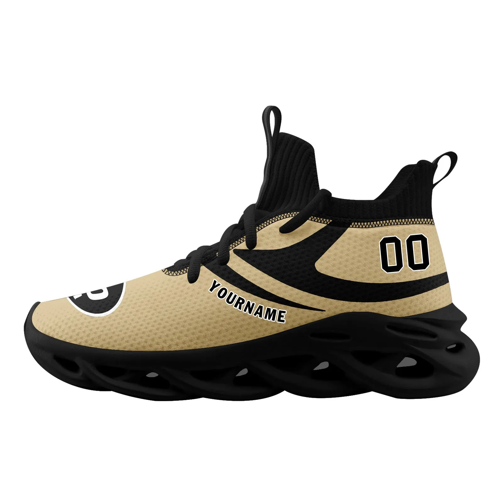 Custom Yellow New Orleans Football Jersey and Sports Shoes Combo Offer Personalized Combo ZH-D025008-19