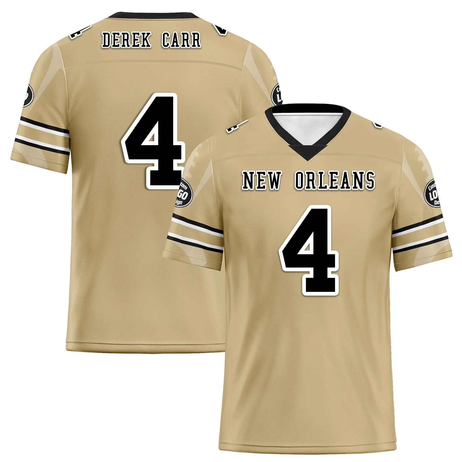 Custom Yellow New Orleans Football Jersey and Sports Shoes Combo Offer Personalized Combo ZH-D025008-19