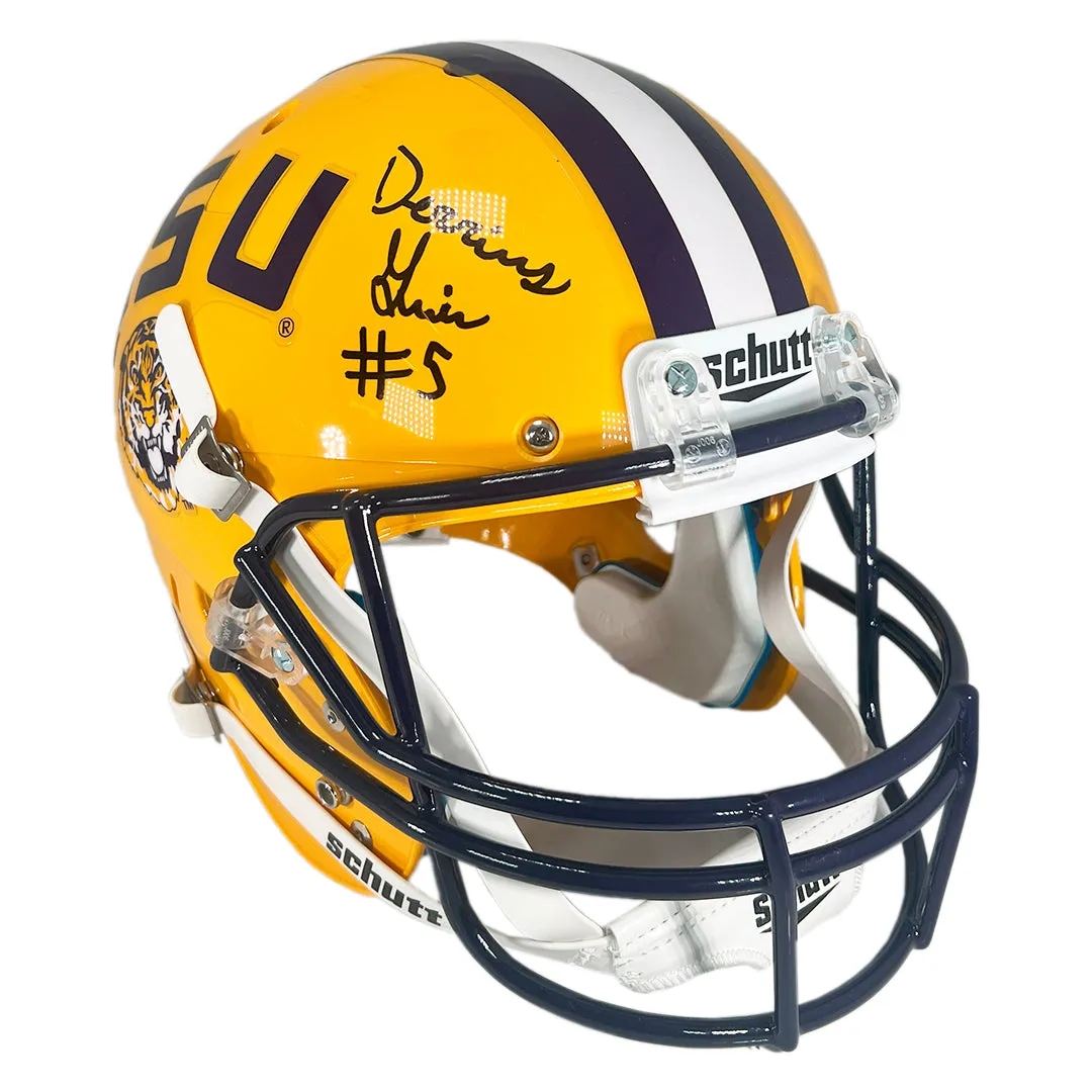 Darius Guice Signed LSU Tigers Yellow Full-Size Schutt Replica Football Helmet (JSA)