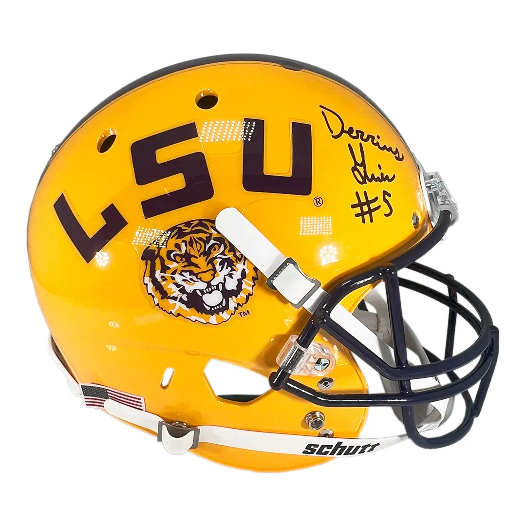 Darius Guice Signed LSU Tigers Yellow Full-Size Schutt Replica Football Helmet (JSA)