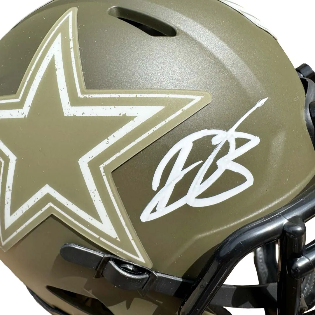 Daron Bland Signed Dallas Cowboys Salute to Service Mini Football Helmet (Beckett)