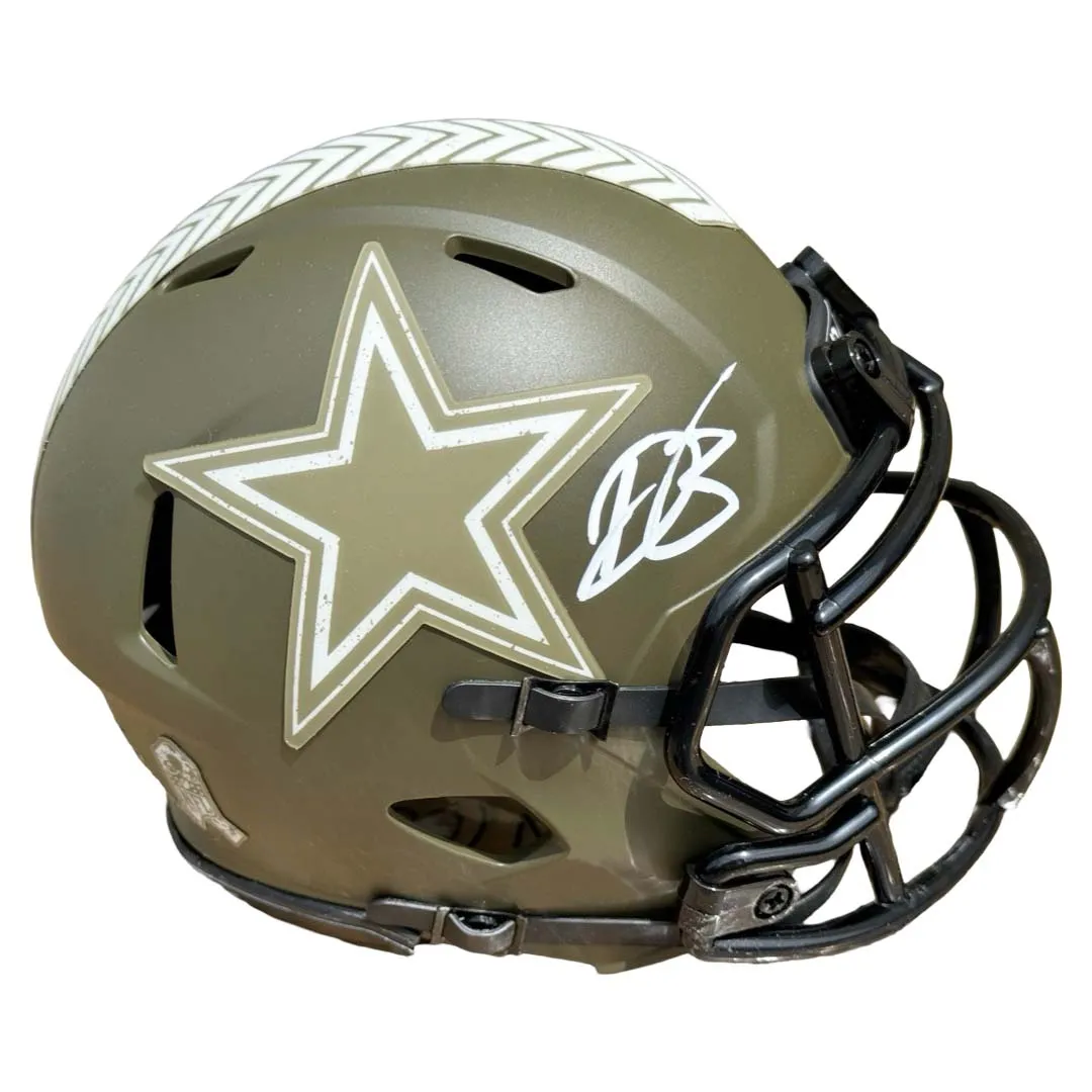 Daron Bland Signed Dallas Cowboys Salute to Service Mini Football Helmet (Beckett)