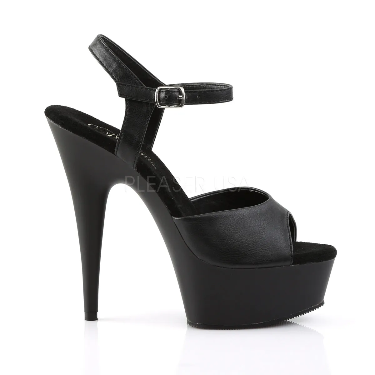 Delight-609 Black PU Platform Sandals