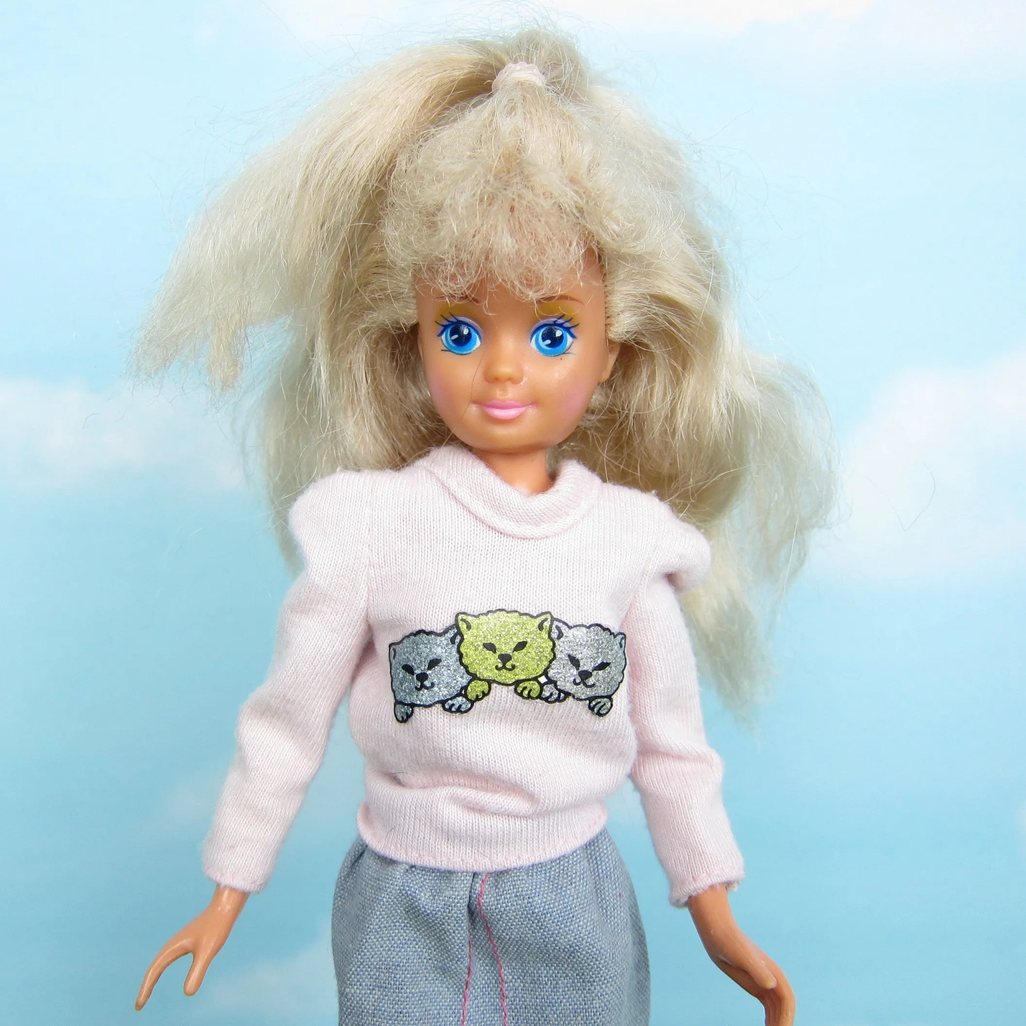 Denim Fun Skipper Vintage 1989 Barbie Doll