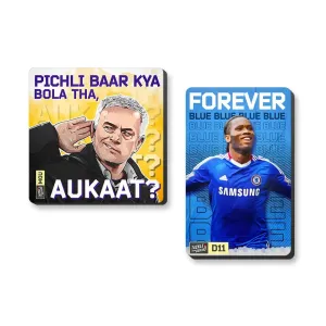 Didier Drogba & Jose Mourinho Chelsea Football Player Design Fridge Magnets Set, 4mm Thick, Glossy Finish, Set of 2, Gift for Sports Fans