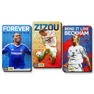 Didier Drogba, Zidane, David Beckham Football Design Fridge Magnets, 4mm Thick, Glossy Finish, Set of 3, Gift for Sports Fans (Combo of 3)