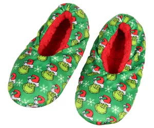 Dr. Seuss GRINCH Who Stole Christmas Grinch Santa Slipper Socks No-Slip Sole