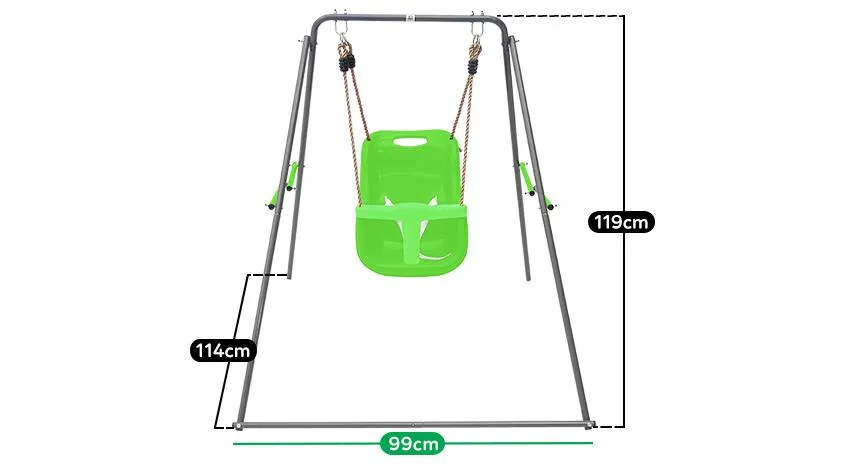 Dynamic Sports Baby Panda Metal Swing Set