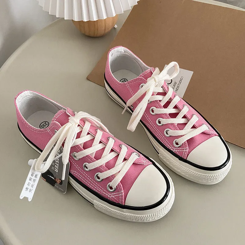 Elegant Fairy Pink Female Korean Board Canvas Shoes