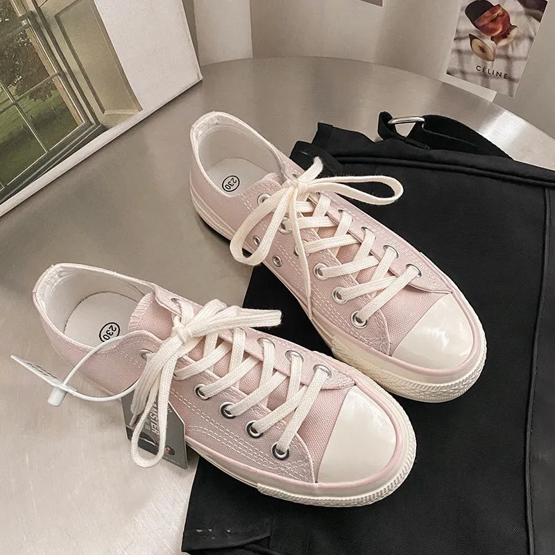 Elegant Fairy Pink Female Korean Board Canvas Shoes