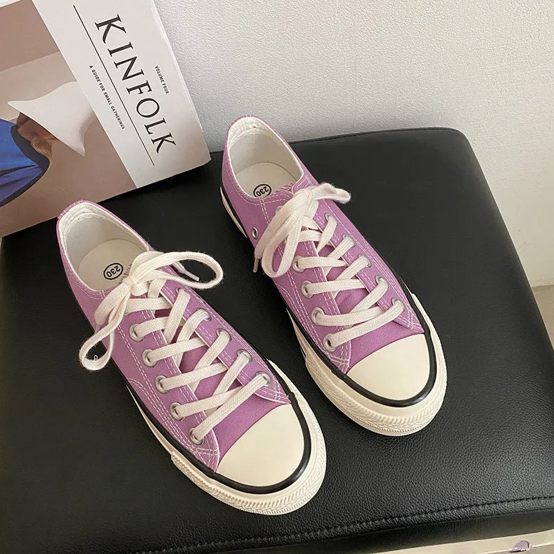 Elegant Fairy Pink Female Korean Board Canvas Shoes