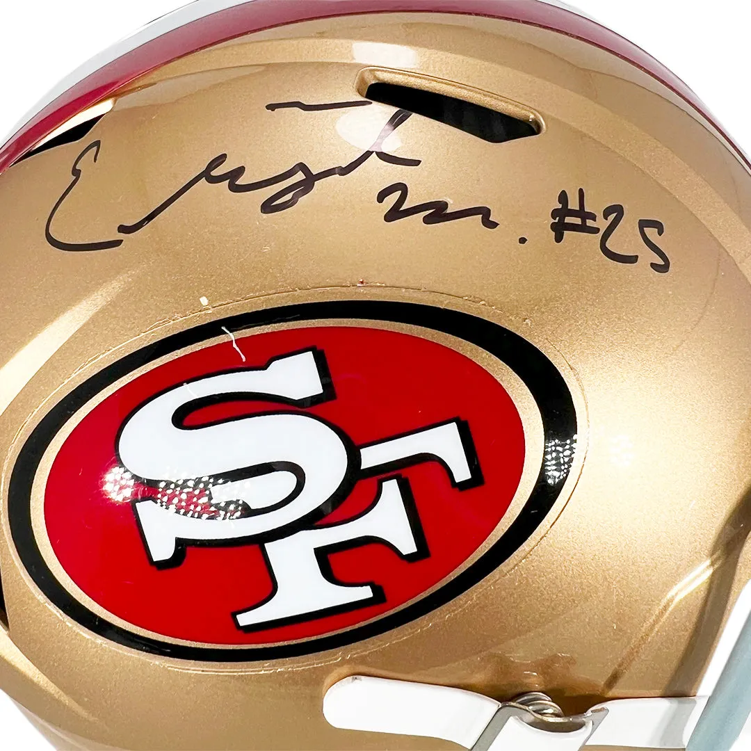 Elijah Mitchell Signed San Francisco 49ers Speed Full-Size Replica Football Helmet (Beckett)