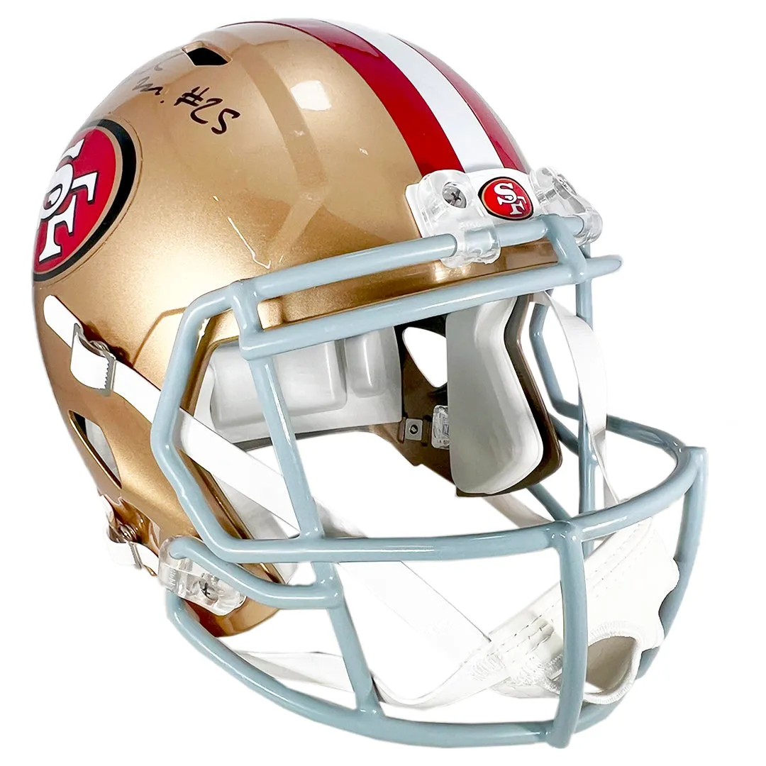 Elijah Mitchell Signed San Francisco 49ers Speed Full-Size Replica Football Helmet (Beckett)