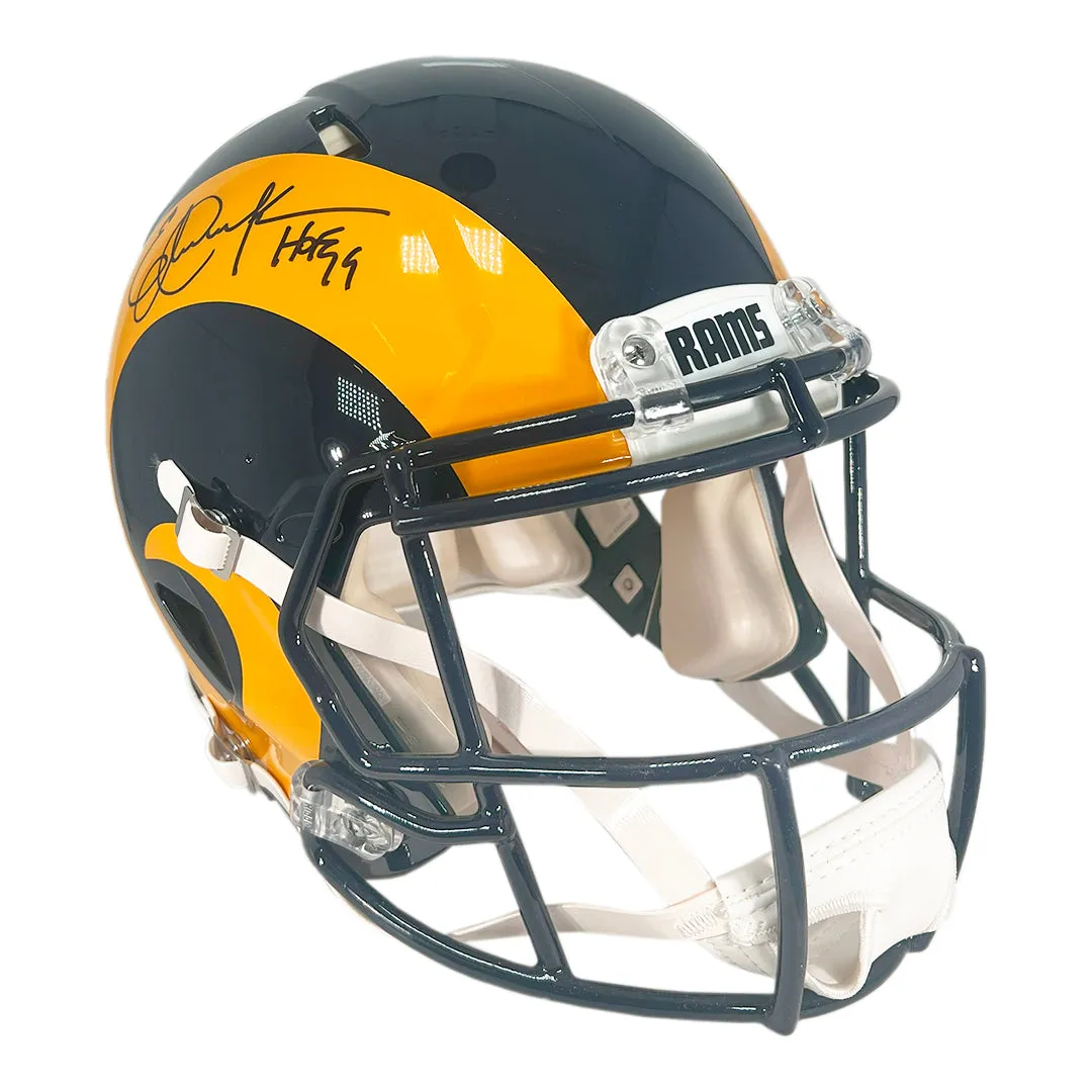 Eric Dickerson Signed HOF 99 Inscription Los Angeles Rams Speed Full-Size Authentic Football Helmet (Beckett)