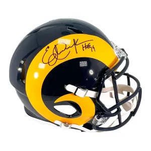 Eric Dickerson Signed HOF 99 Inscription Los Angeles Rams Speed Full-Size Authentic Football Helmet (Beckett)