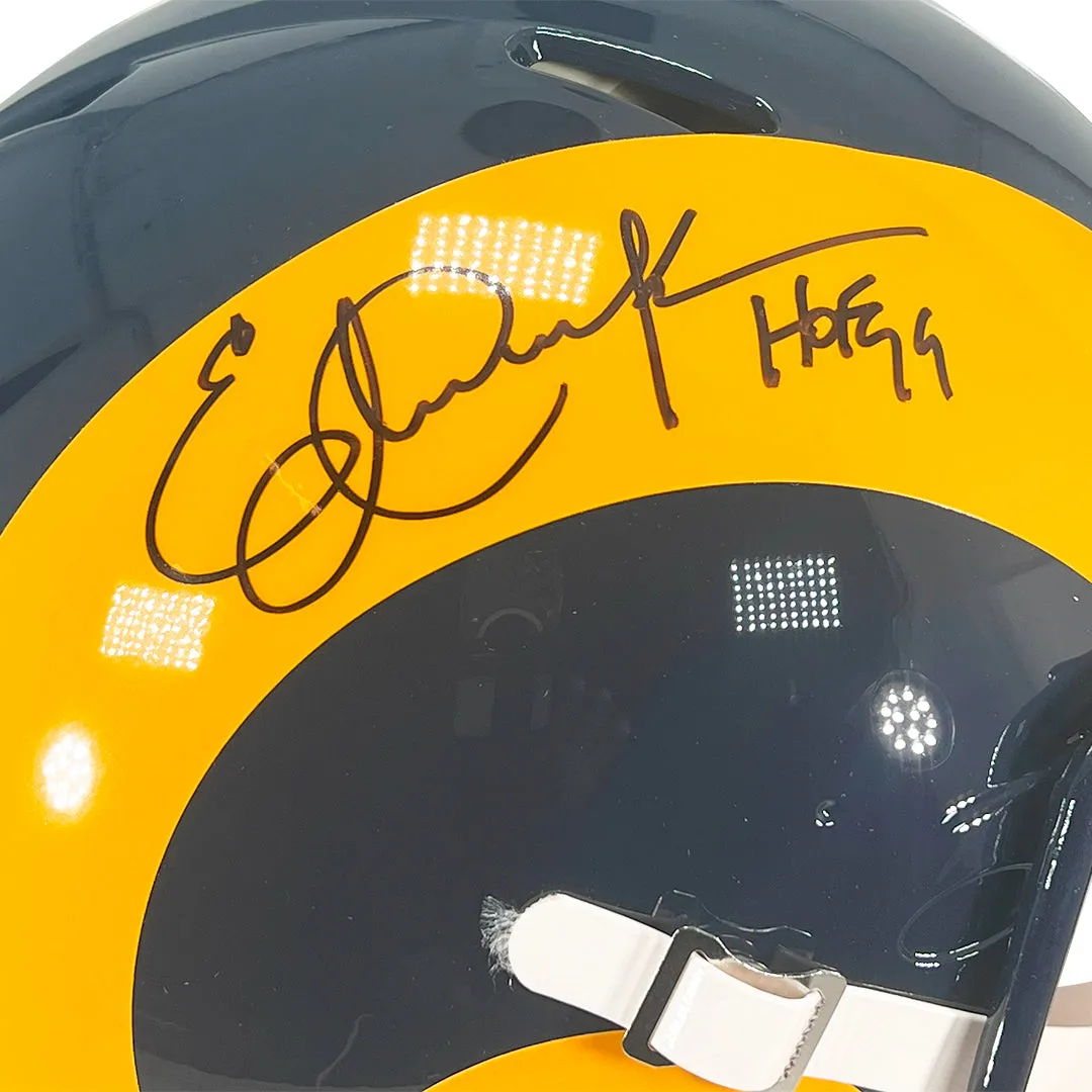 Eric Dickerson Signed HOF 99 Inscription Los Angeles Rams Speed Full-Size Authentic Football Helmet (Beckett)