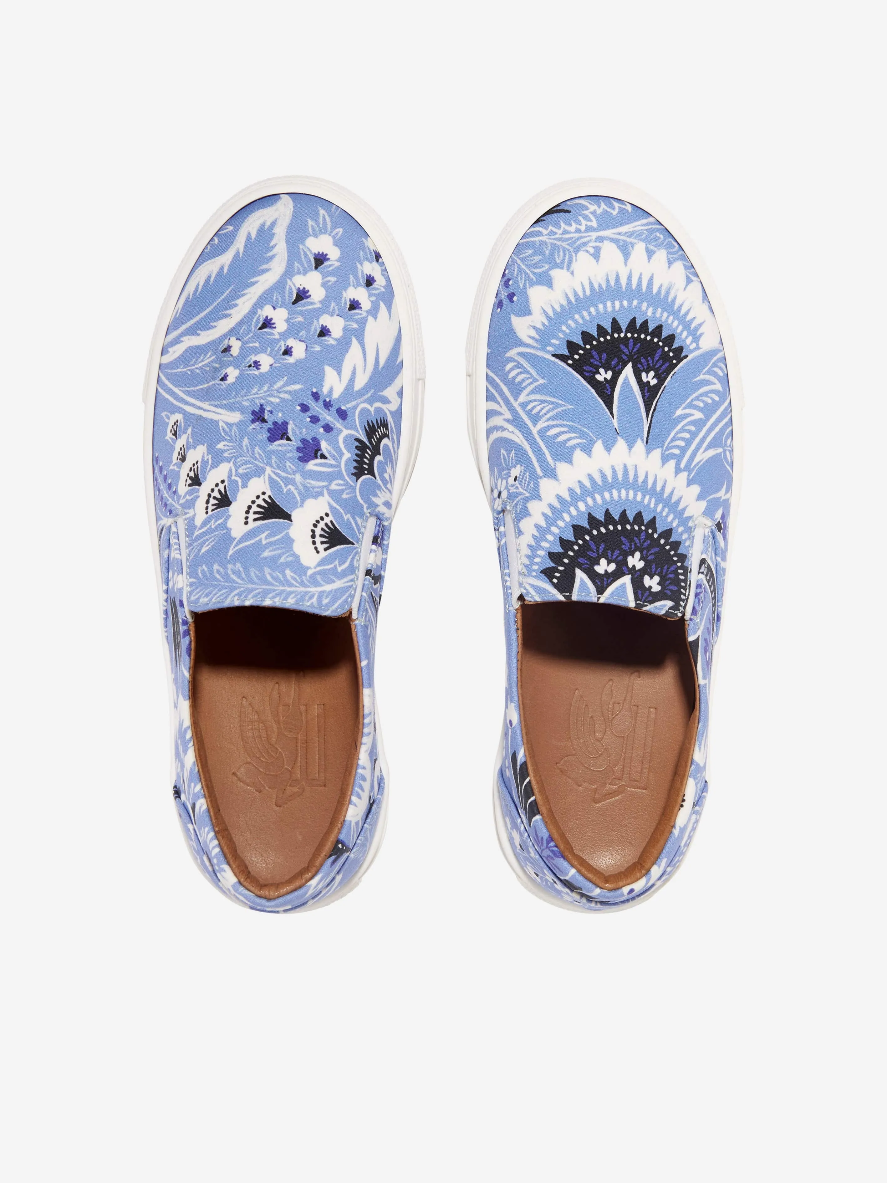 Etro Kids Floral Paisley Trainers in Blue