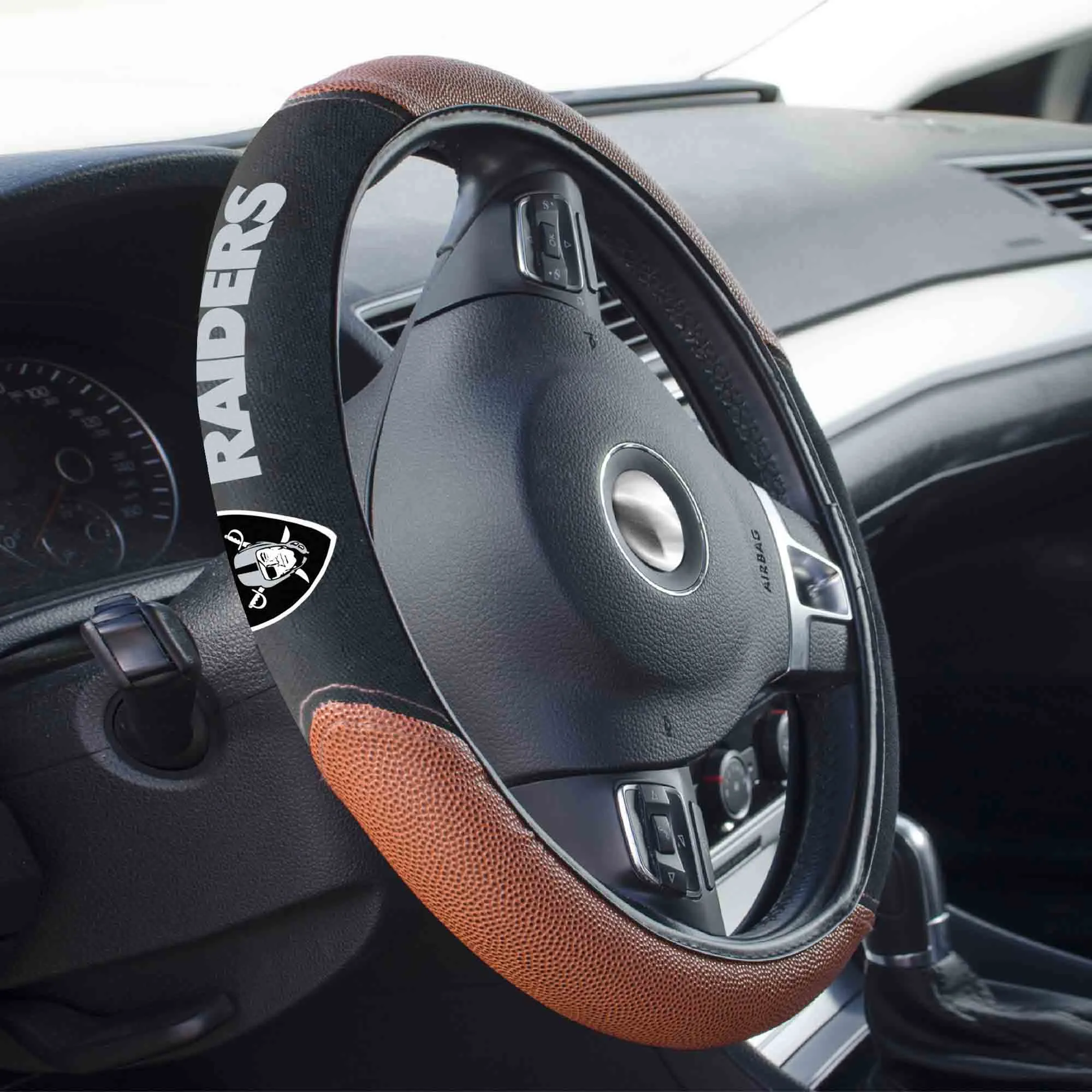 Fanmats Las Vegas Raiders Sports Grip Steering Wheel Cover