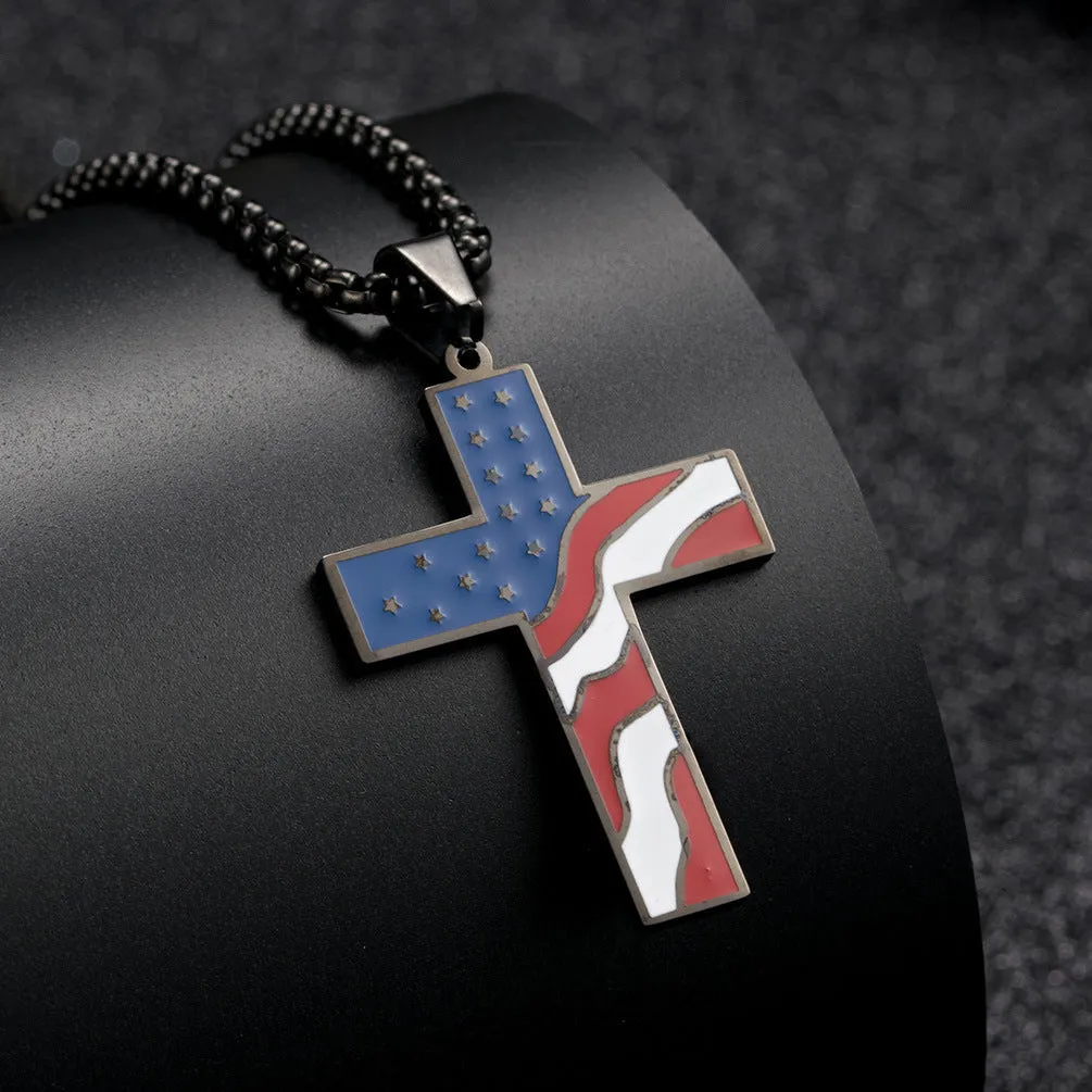 Flag & Cross Necklace