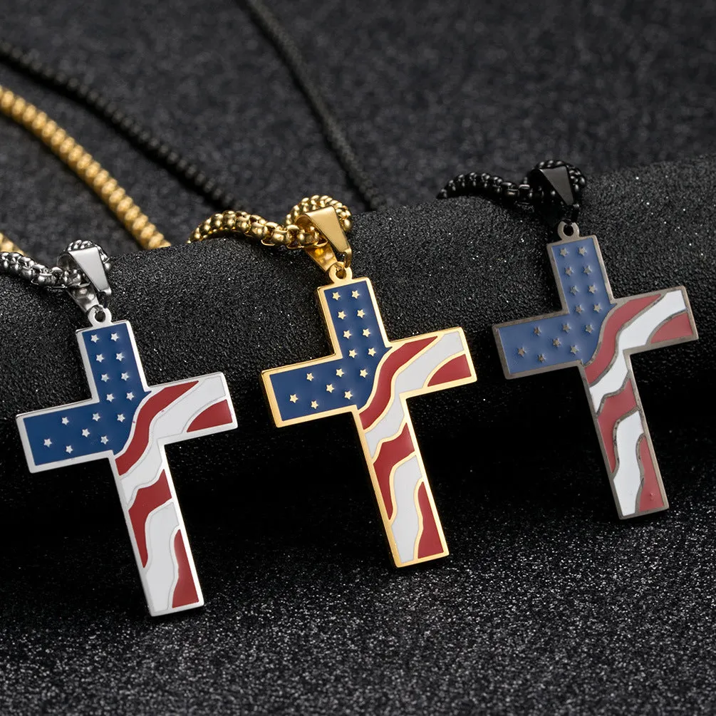 Flag & Cross Necklace