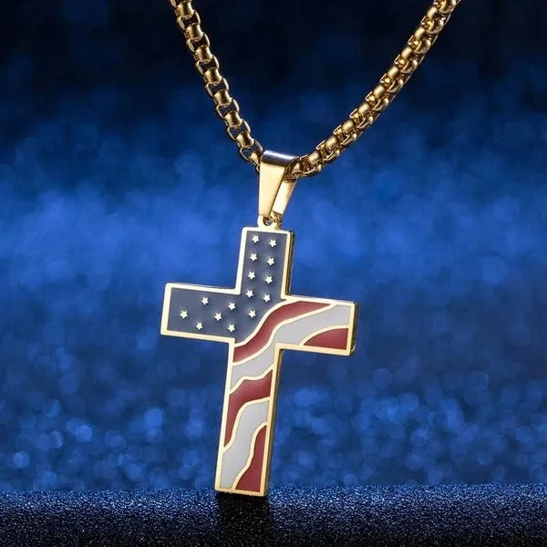 Flag & Cross Necklace