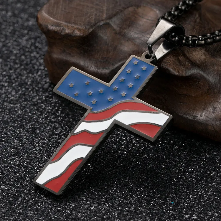 Flag & Cross Necklace