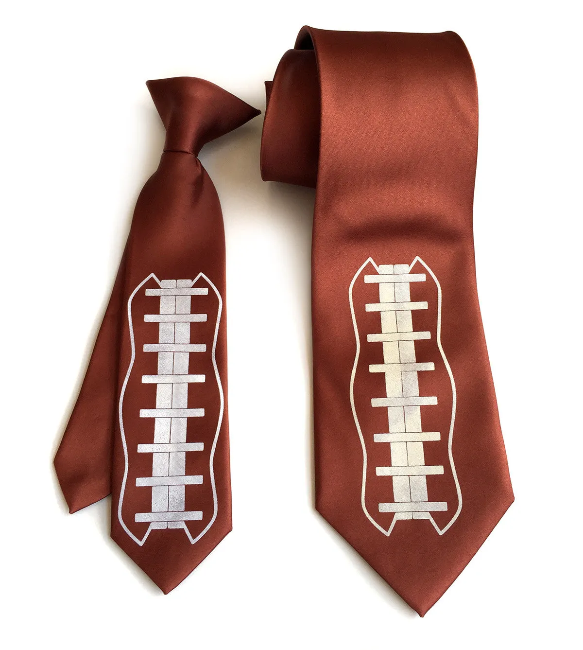 Football necktie. Football lacing print.