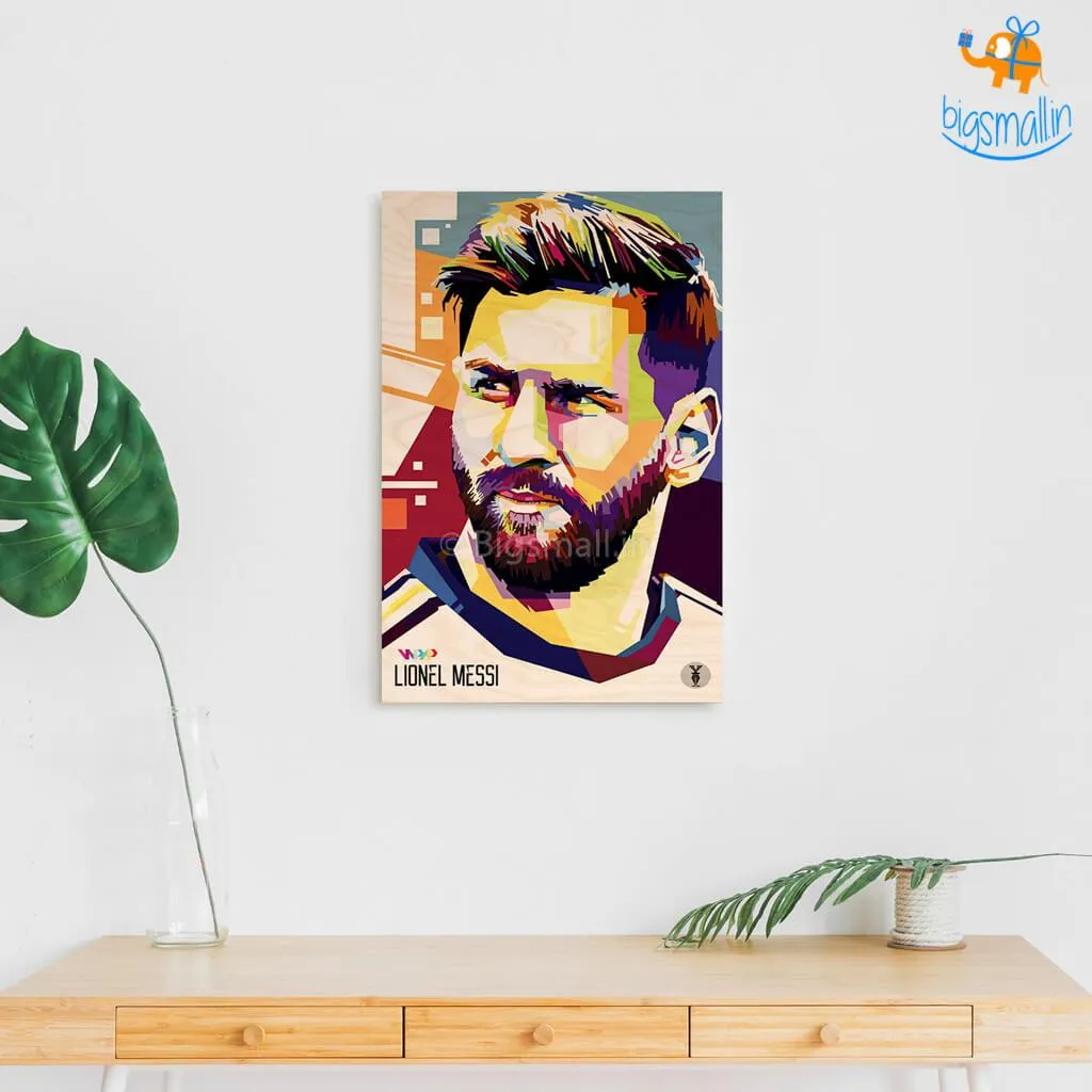 Footballer Printed Wooden Poster