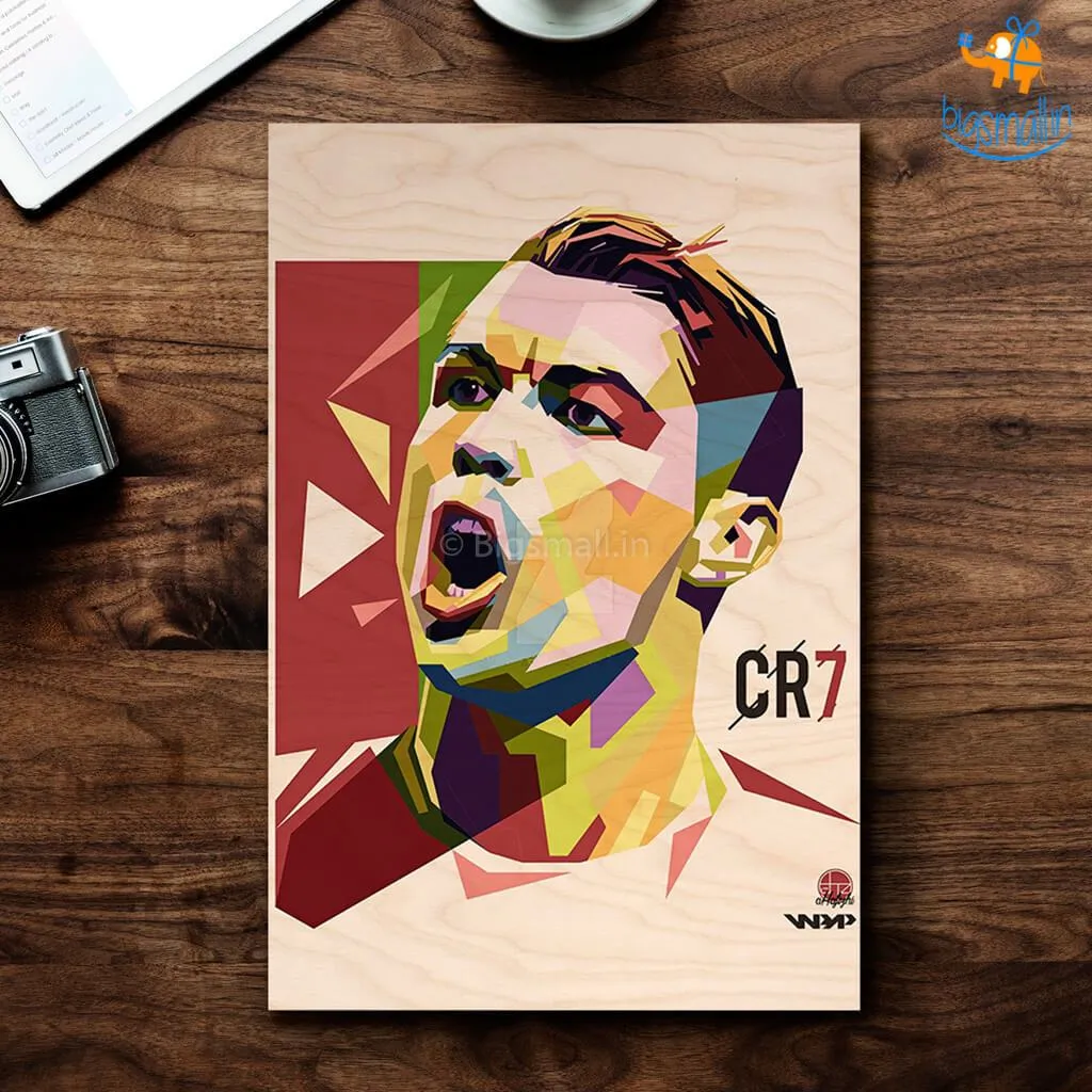 Footballer Printed Wooden Poster