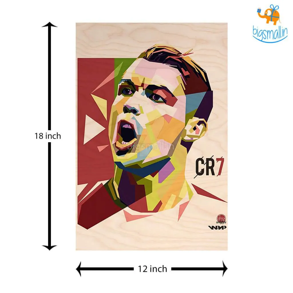 Footballer Printed Wooden Poster