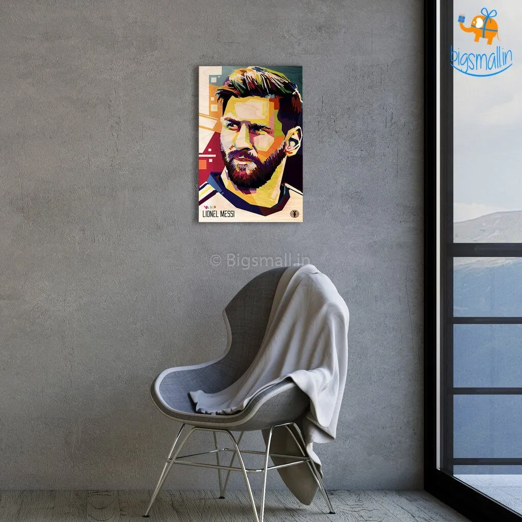 Footballer Printed Wooden Poster